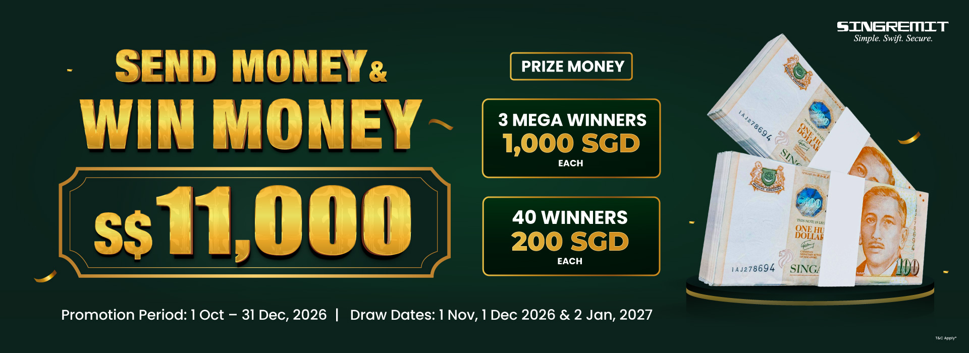 Send Money and Win Money Promotion